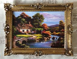 Immagine Antico Barocco Rococo Casa Lago Rajco 90x70 Nuovo