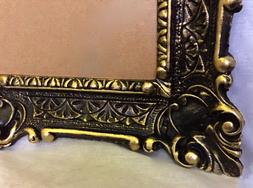 Nero-oro Barocco 56x46 Cornice Foto Antico Quadro Telaio 30x