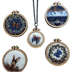 Per Cornici Ricamate In Legno Mini Rotonde Per Accessori Art