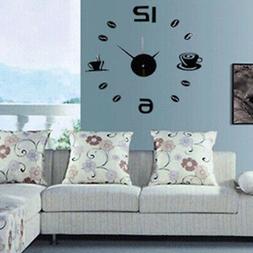 Fai da Te 3D Grande Orologio Parete senza Cornice Specchio T