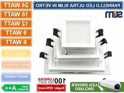 FARETTO PANNELLO LED INCASSO QUADRATO 6W 9W 12W 18W 24W CORN