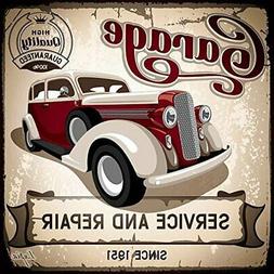 Food Vintage Quadro Su Tela Garage 38x38x2 cm