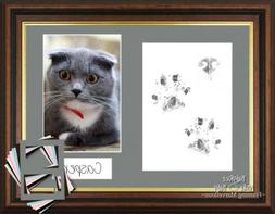 Gatto Cucciolo Zampa Stampa Pawprints Kit Mogano Finitura Or