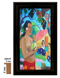 Gauguin,Donna Thaitiana, Stampa su tela /PVC+ Cornice Nera i