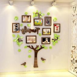 Grande Foto Cornice Albero Uccelli Adesivi da Parete Famigli