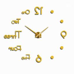 Grande orologio da parete 3D senza cornice fai-da-te, orolog