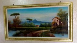 Grande quadro 130x70 dipinto a mano pittura su tela cornice 