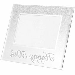 Happy 50th - Cornice portafoto in argento glitterato, idea r