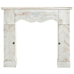 L' Arte di Nacchi Camino Cornice in Legno Bianco Antichizzat