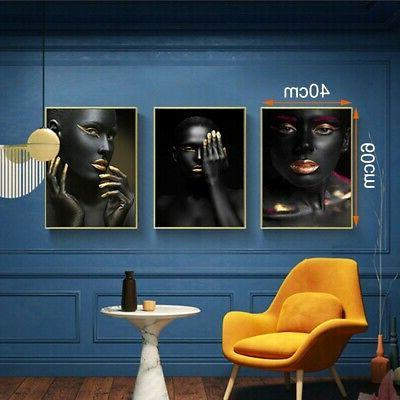 3 pezzi di africano arte femmina olio