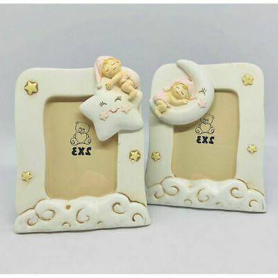 4 pz cornice portafoto resina bambina su