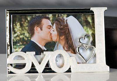 40980 cornice foto love in metallo bianco