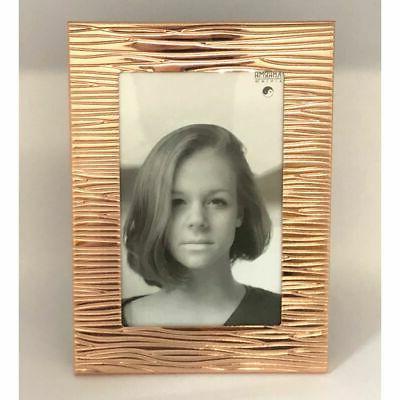 4x cornice portafoto metallo color rame rosa