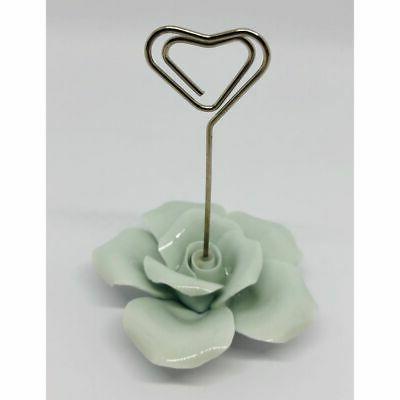 6 pz segnaposto rosa verde acqua porcellana