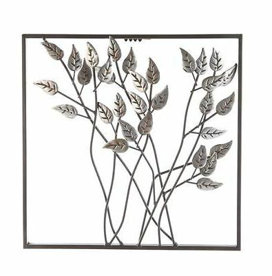 74742 decorazione parete foglie marrone scuro cornice