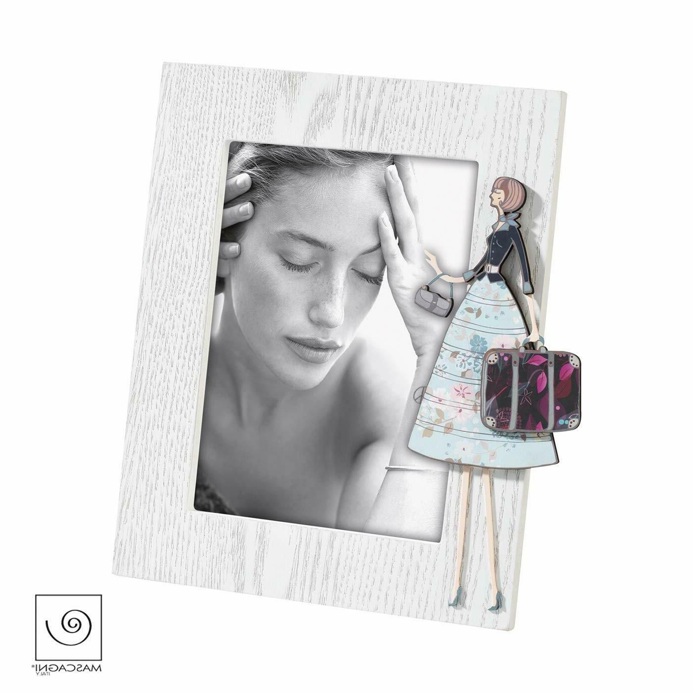 a1095 portafoto in legno vintage decorato per
