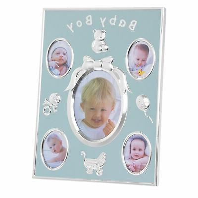 argento blu baby boy multi foto cornice