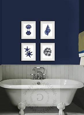 blu navy spiaggia muro arte decorazione set