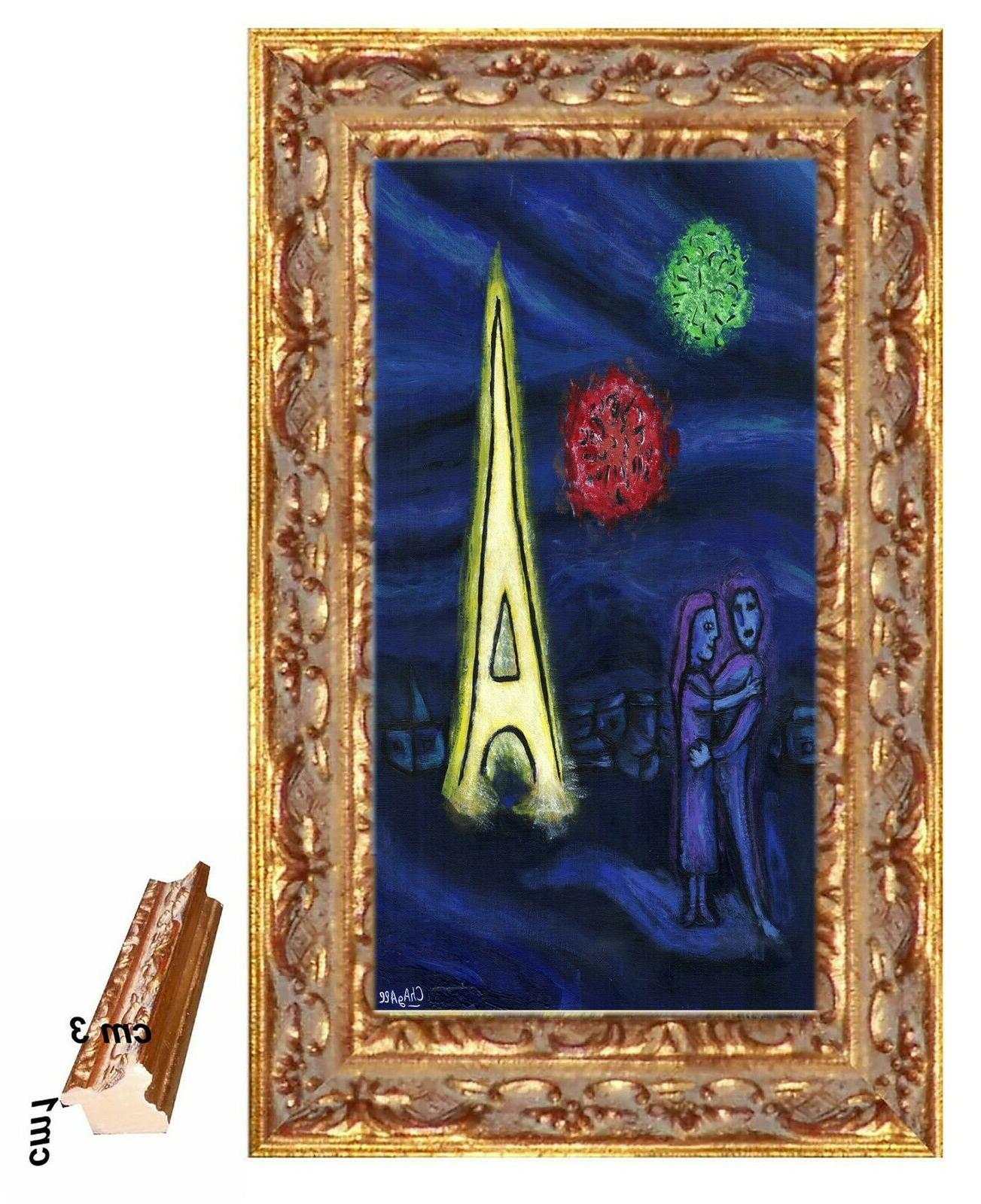 chagall paris stampa su tela pvc cornice
