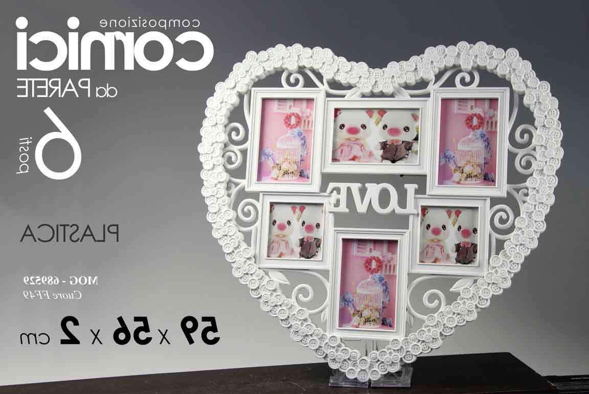 composizione 6 portafoto da parete cornici plastica