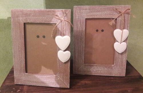 coppia portafoto cornici legno shabby chic idea