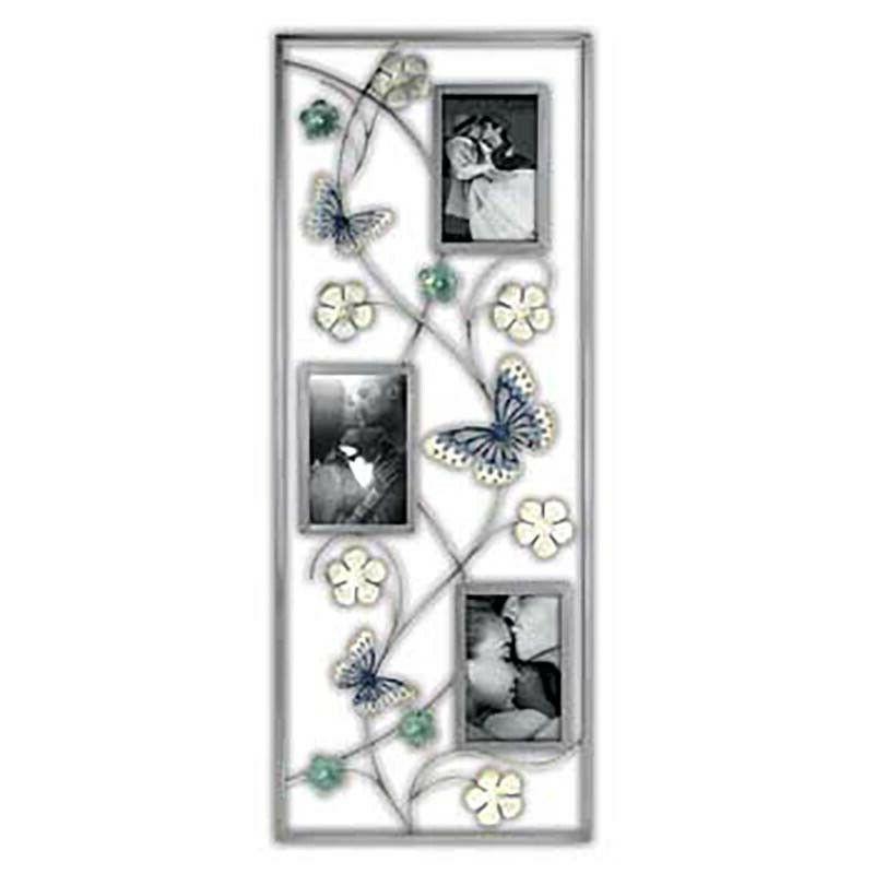 cornice badia in metallo color argento con