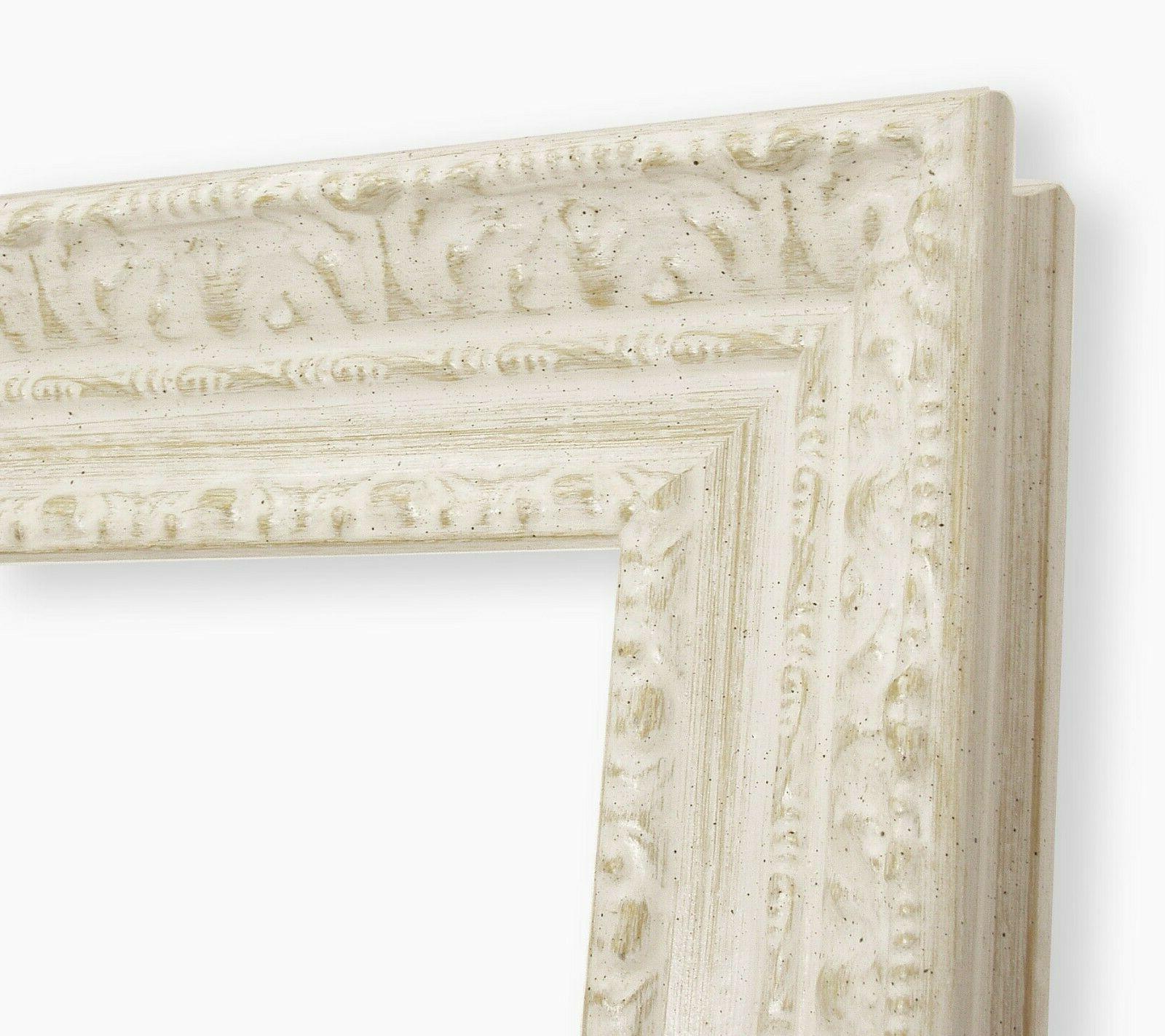 cornice bianca fondo ocra per quadro in