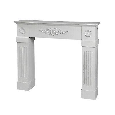 cornice camino bianca in mdf 110x23x95 cm