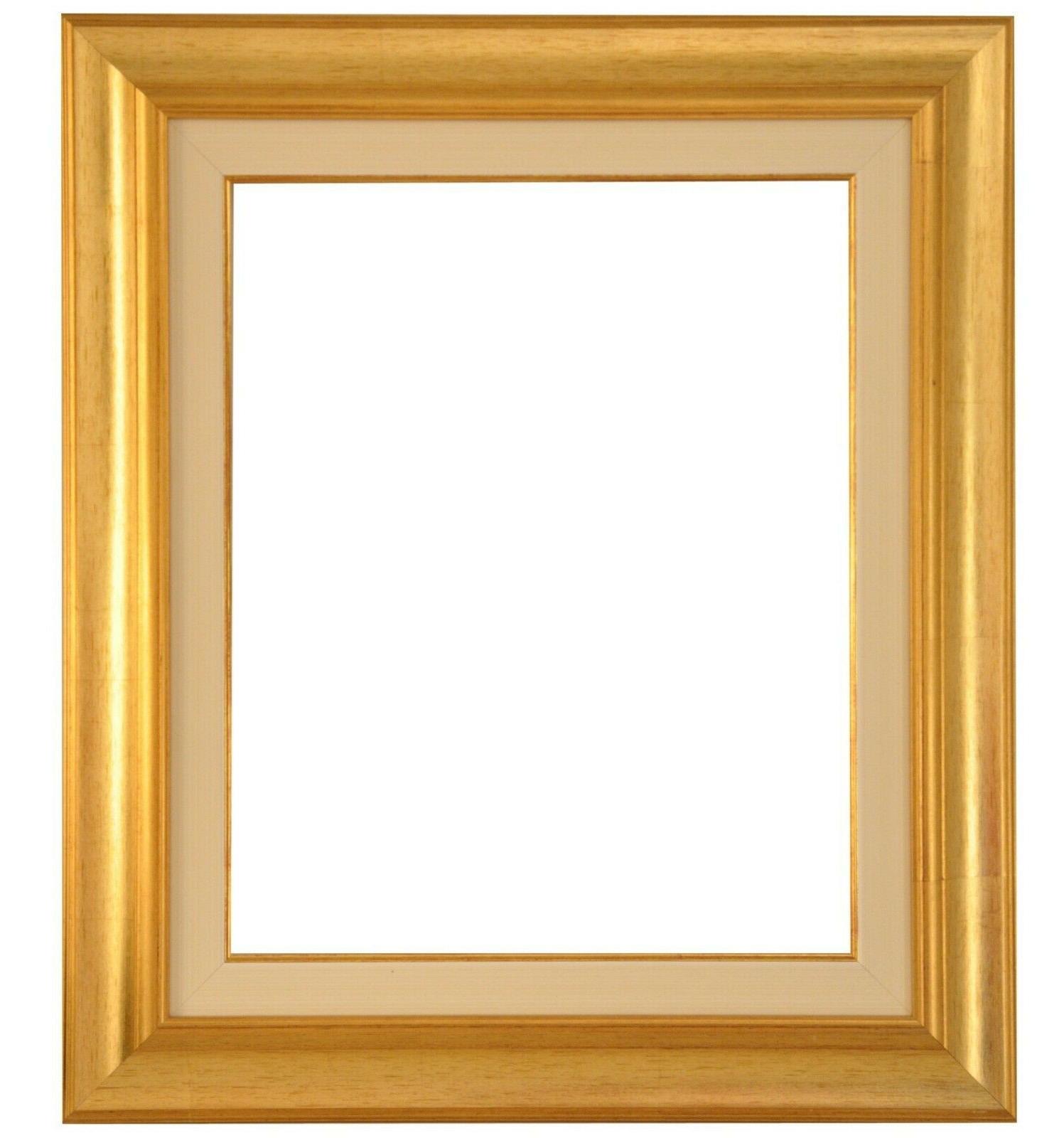 cornice confezionata oro screpolato e passepartout avorio