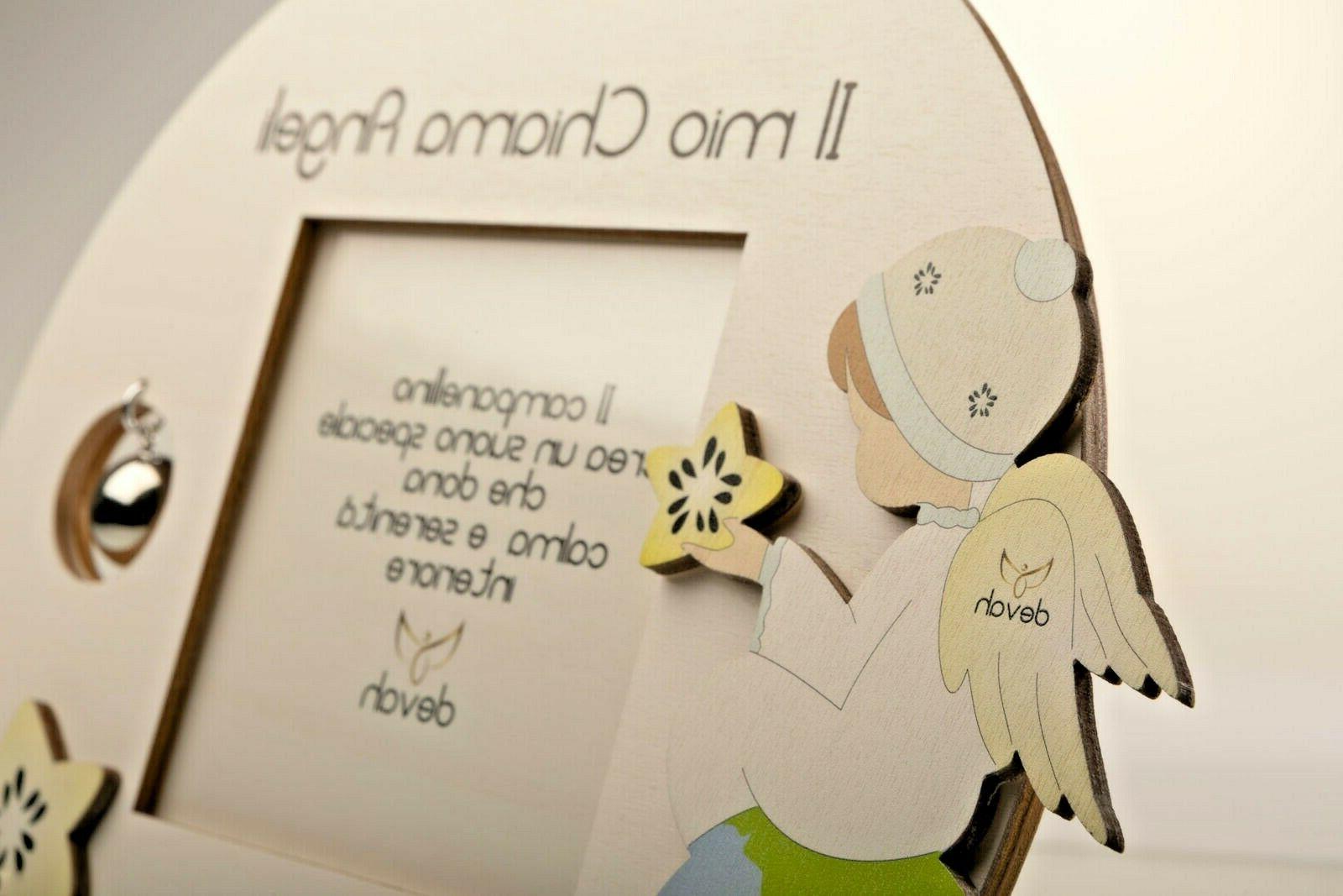 cornice foto chiama angeli personalizzato nascita comunione