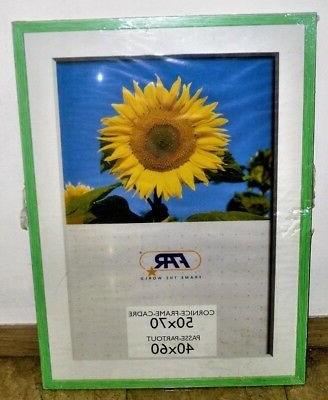 cornice in legno 50x70 40x60 passepartout verde