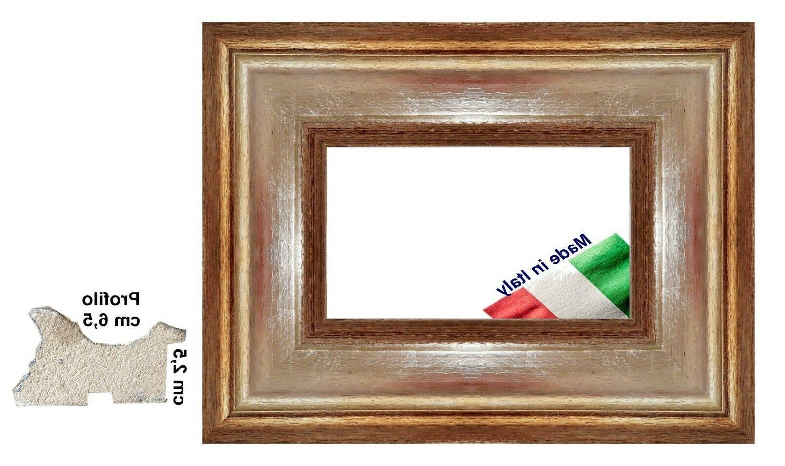 cornice in legno argento e oro per