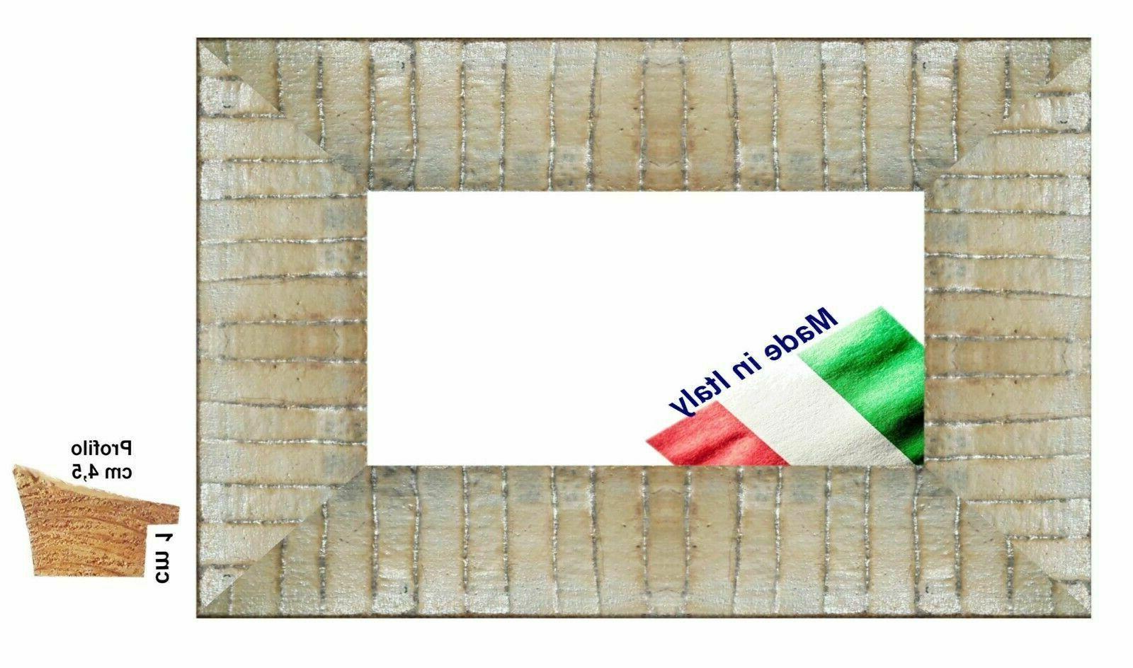 cornice in legno argento rigata per foto