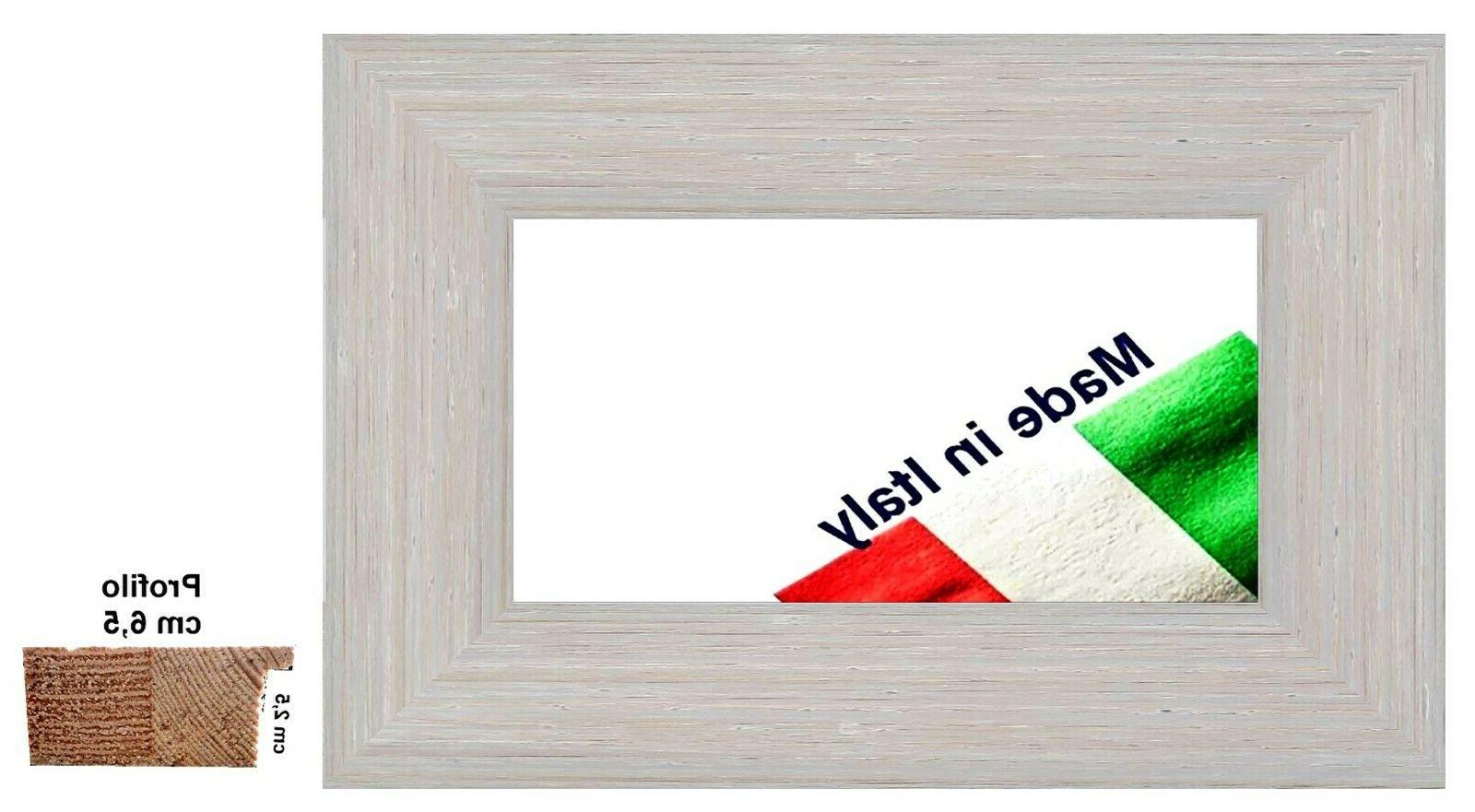 cornice in legno grigio azzurro shabby per