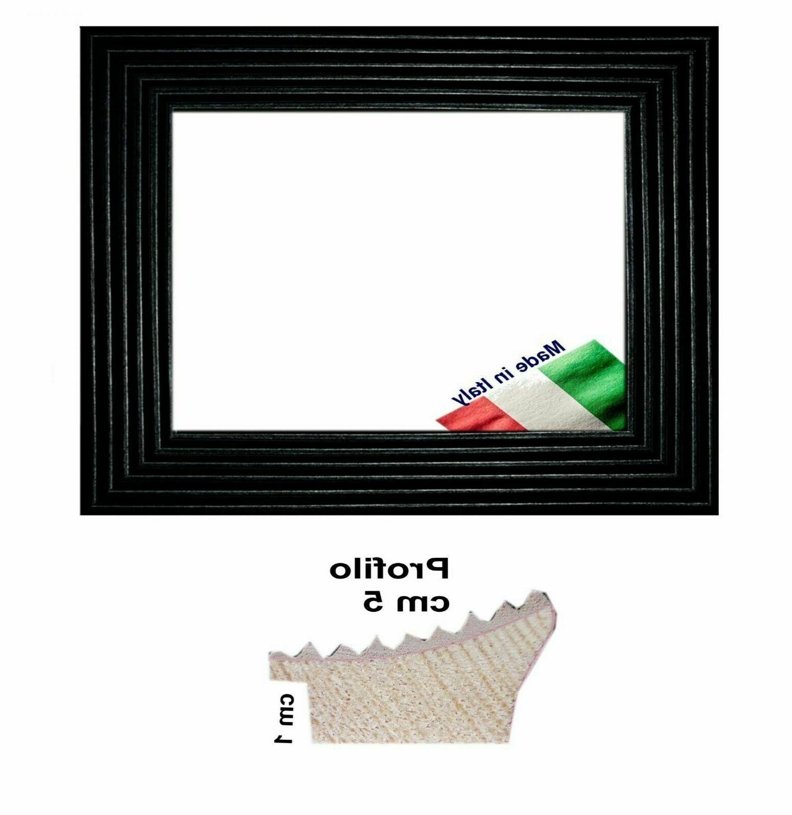 cornice in legno nera sagomata rigata per