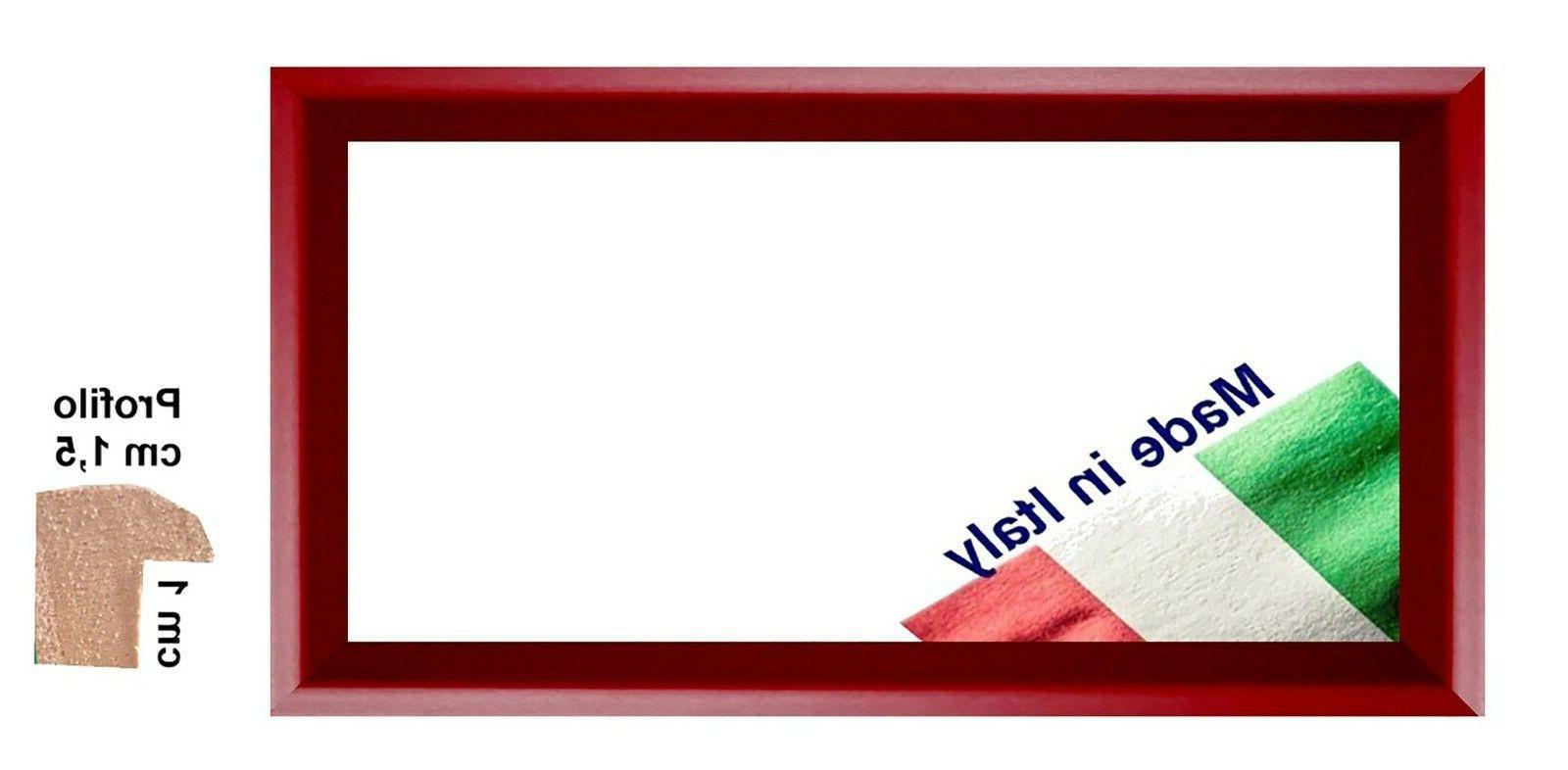 cornice in legno rosso mattone opaco per
