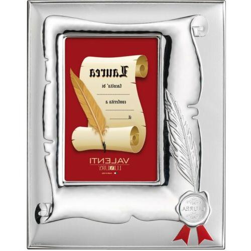 cornice laurea in argento luxury dimensioni 15x20cm