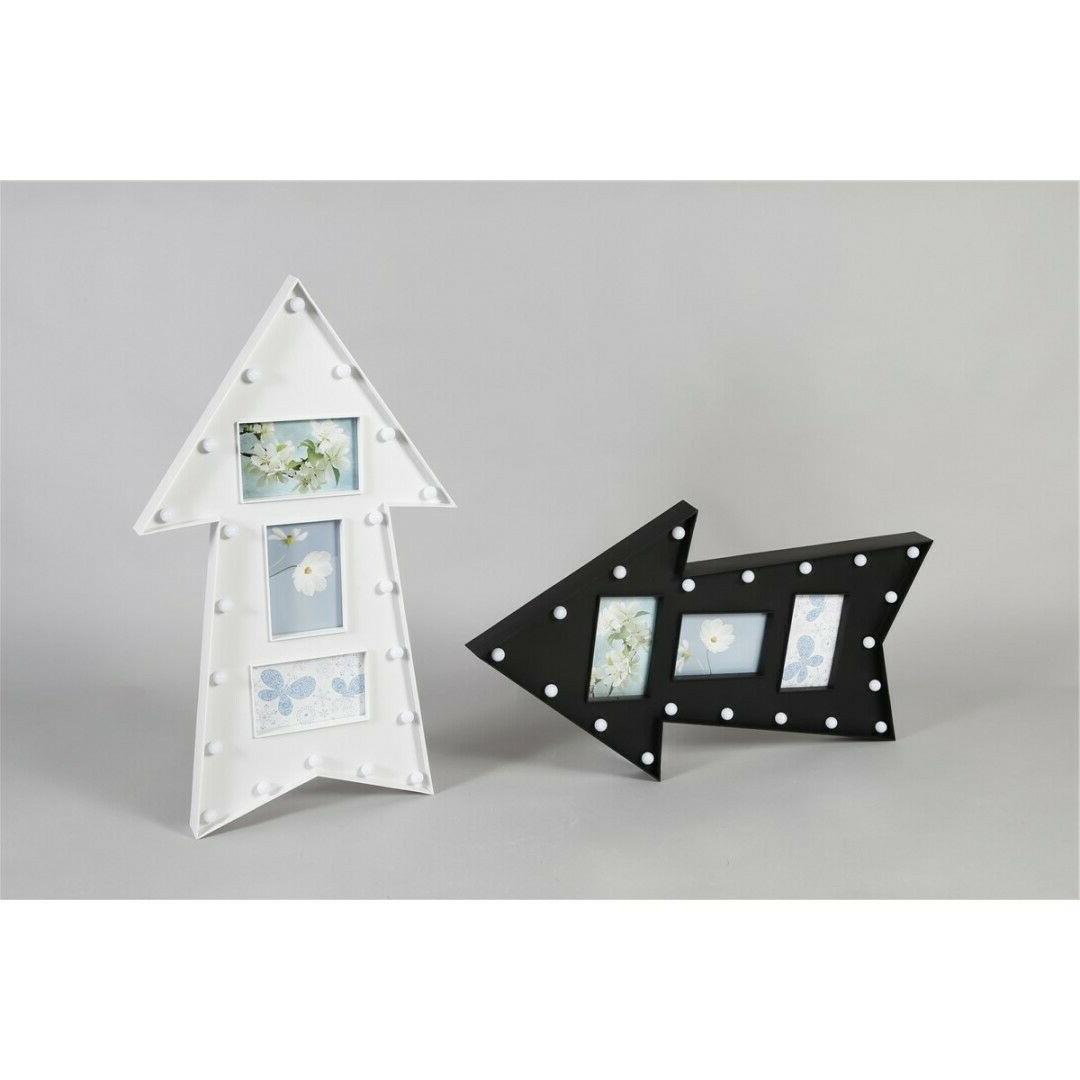 cornice multifoto freccia in pvc bianco nero