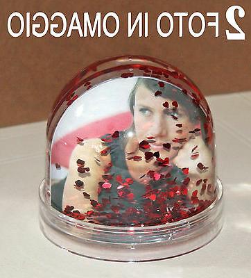 cornice photo globe da tavolo con cuori