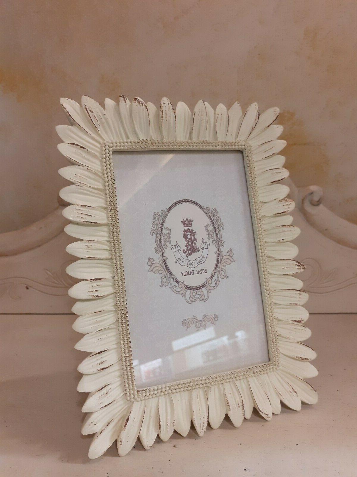 cornice porta foto resina bianco decapato e