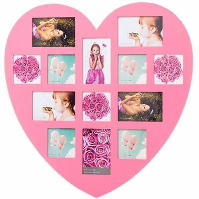 cornice portafoto a cuore in legno rosa