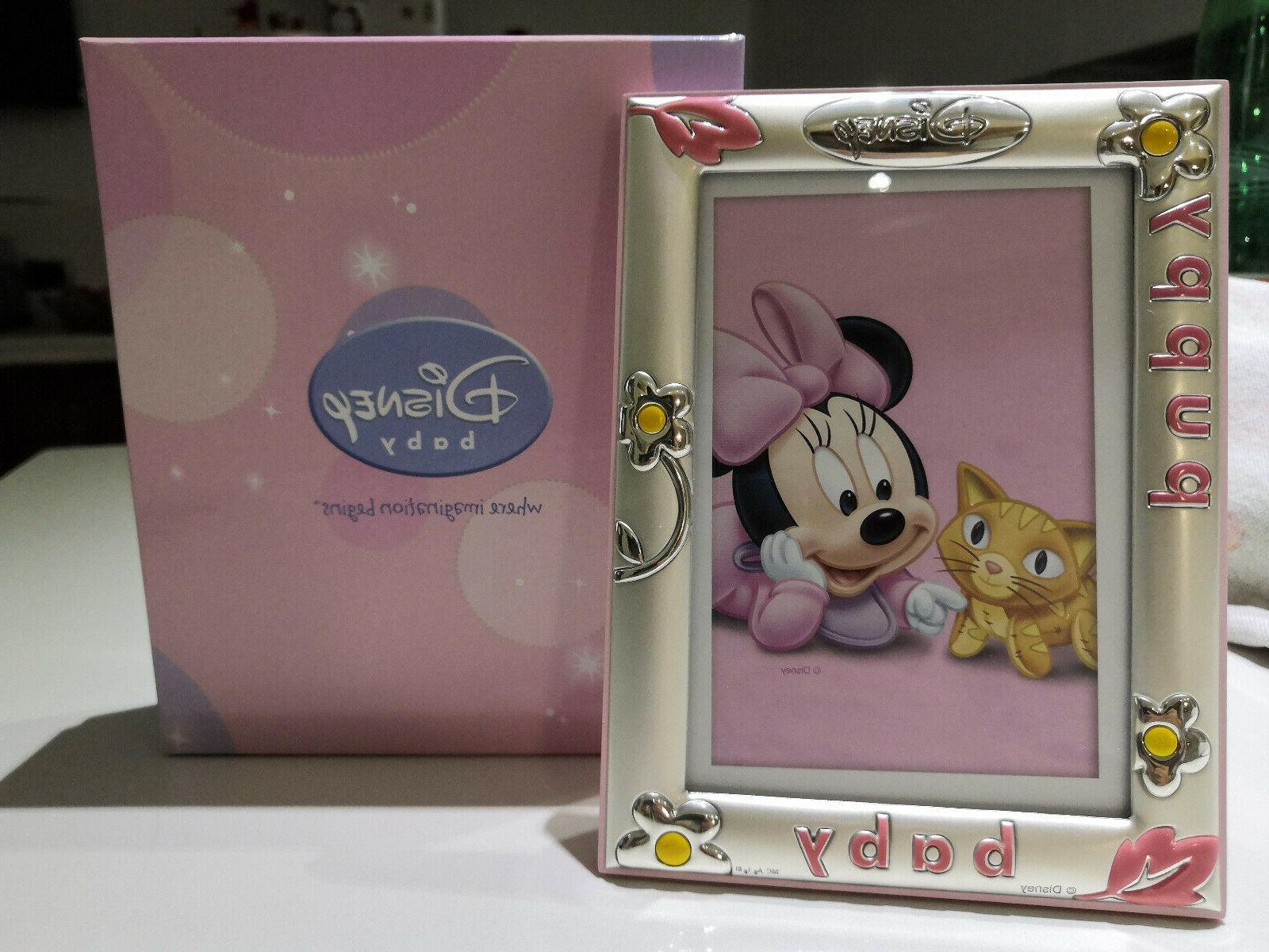 cornice portafoto argento baby puppy disney minnie