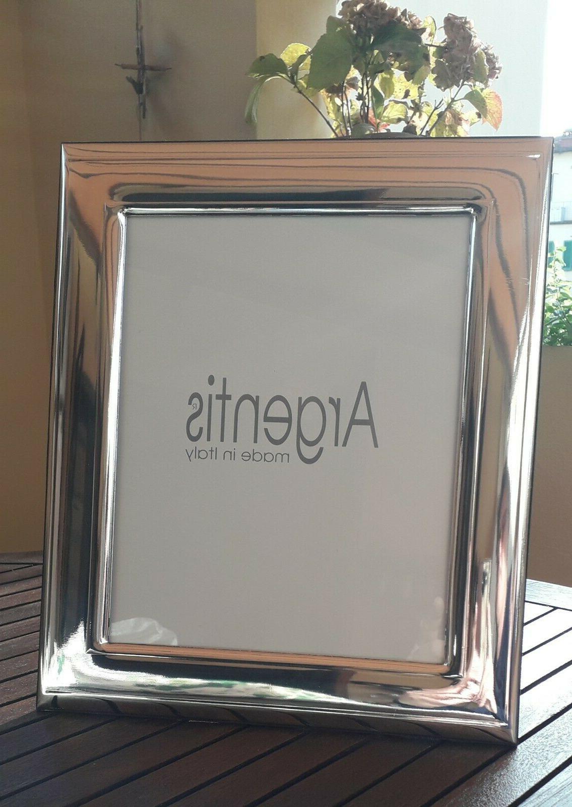 cornice portafoto argento fascia larga mis 20x25