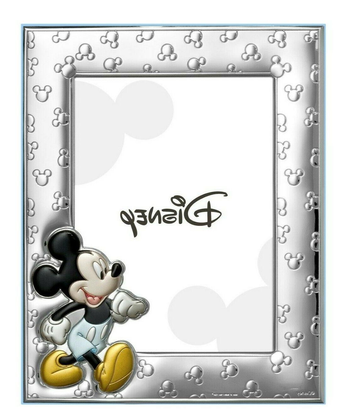 cornice portafoto bimbo argento disney celeste topolino