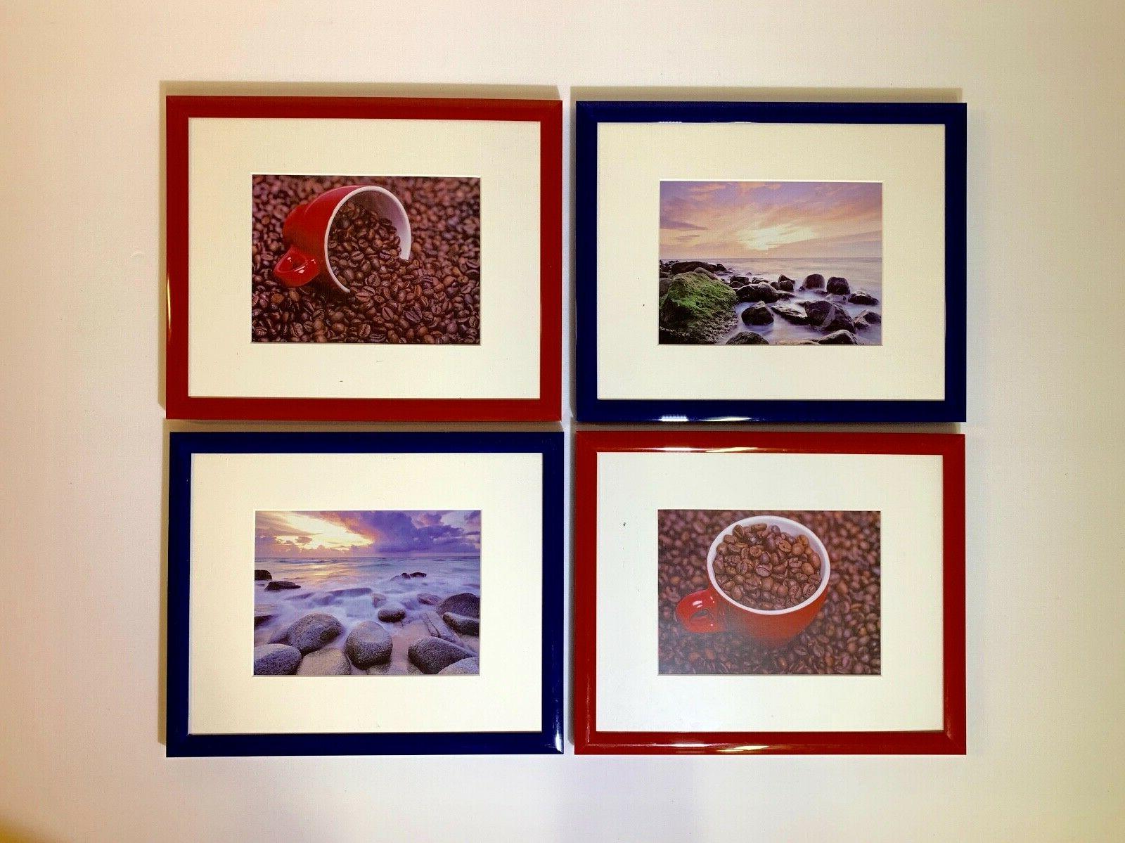 cornice portafoto lotto set 4 cornici blu