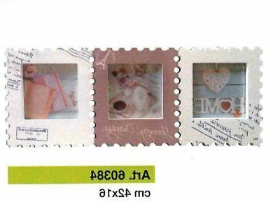 cornice portafoto multipla 3 posti francobbolo shabby