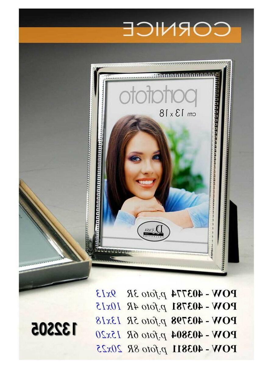 cornice portafoto portafotografia silver elegante con piedin