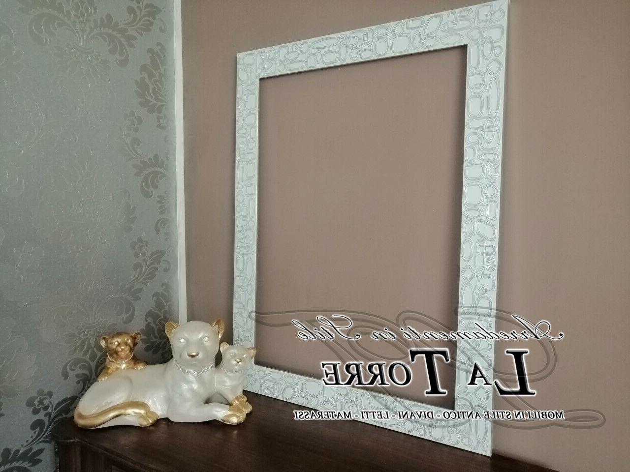 cornice quadro moderno bianco e argento asta