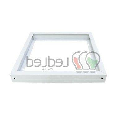cornice supporto per pannello led quadrato bianco
