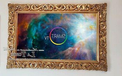 cornice televisore smart tv traforata quadro legno